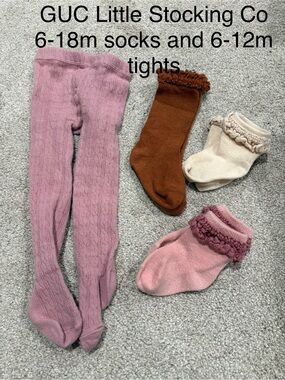 Little Stocking Co Pink Cable Tights & Sock Set